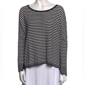 ALICE + OLIVIA Black and White Striped Lightweight Oversized Sweater